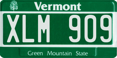 VT license plate XLM909