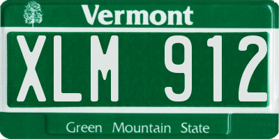 VT license plate XLM912