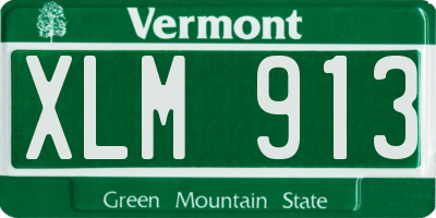 VT license plate XLM913