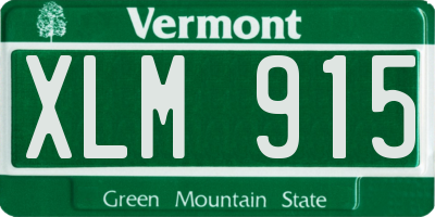 VT license plate XLM915