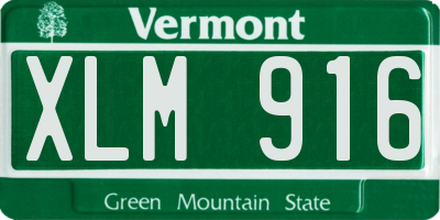 VT license plate XLM916