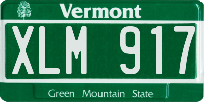 VT license plate XLM917