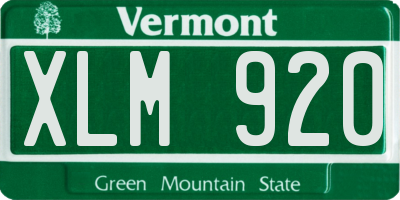 VT license plate XLM920
