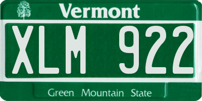 VT license plate XLM922