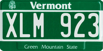 VT license plate XLM923