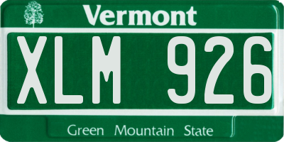 VT license plate XLM926