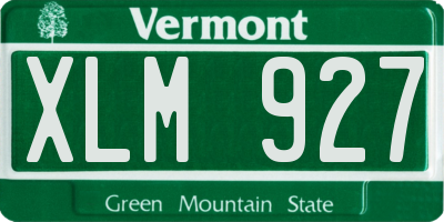 VT license plate XLM927