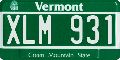 VT license plate XLM931