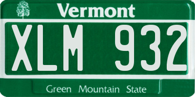 VT license plate XLM932