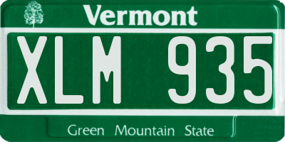 VT license plate XLM935