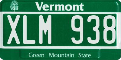 VT license plate XLM938