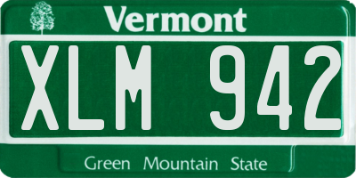 VT license plate XLM942