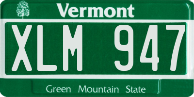 VT license plate XLM947
