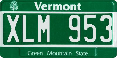 VT license plate XLM953