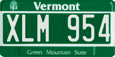 VT license plate XLM954