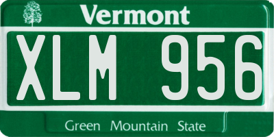 VT license plate XLM956