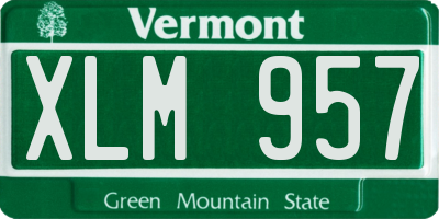 VT license plate XLM957