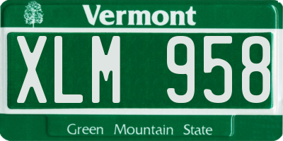 VT license plate XLM958