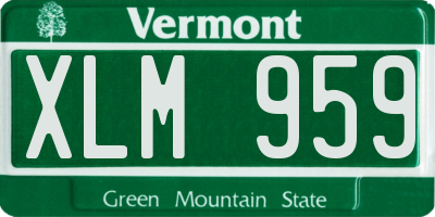 VT license plate XLM959