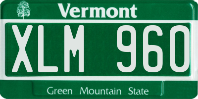 VT license plate XLM960