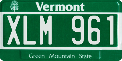 VT license plate XLM961