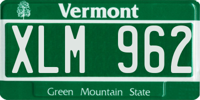 VT license plate XLM962