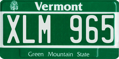 VT license plate XLM965