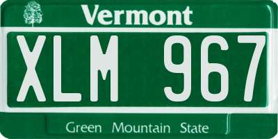 VT license plate XLM967