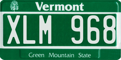 VT license plate XLM968