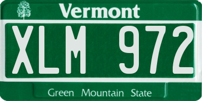 VT license plate XLM972