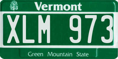 VT license plate XLM973