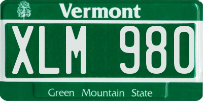 VT license plate XLM980