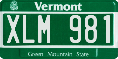 VT license plate XLM981