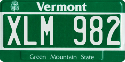 VT license plate XLM982