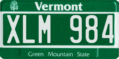 VT license plate XLM984