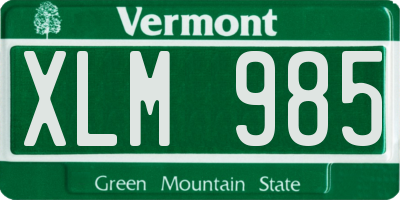 VT license plate XLM985