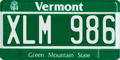 VT license plate XLM986