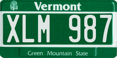 VT license plate XLM987