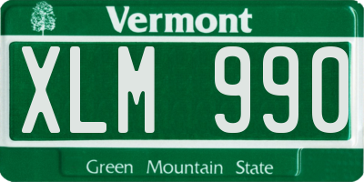 VT license plate XLM990