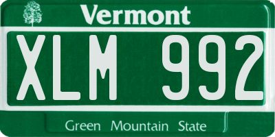 VT license plate XLM992