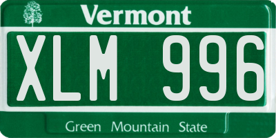 VT license plate XLM996