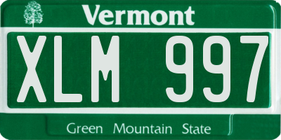 VT license plate XLM997