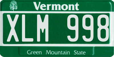 VT license plate XLM998