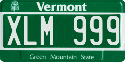 VT license plate XLM999