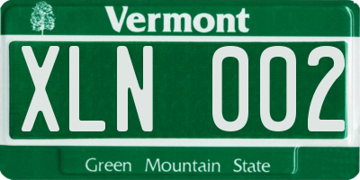 VT license plate XLN002