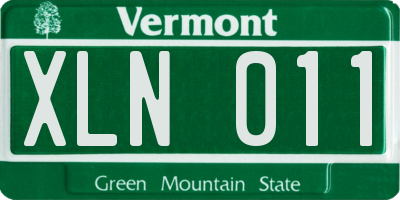 VT license plate XLN011