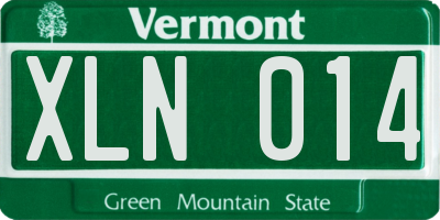 VT license plate XLN014