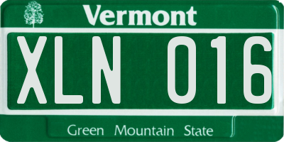 VT license plate XLN016