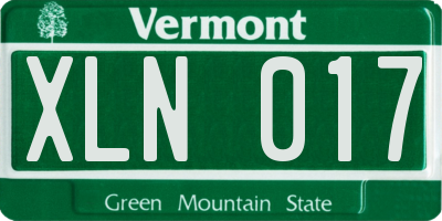 VT license plate XLN017