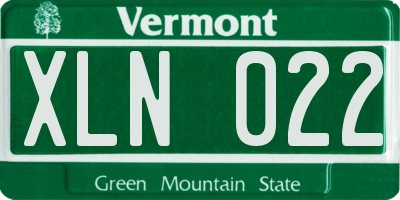 VT license plate XLN022